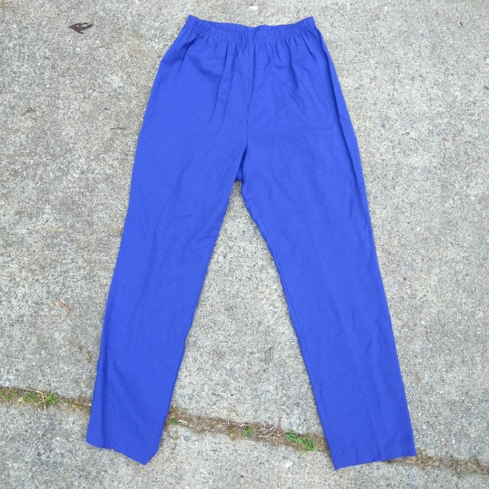 Electric blue straight leg loose pants